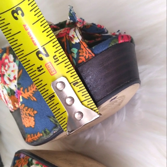 Madden Girl Women's Hizzie Blue Floral Peep Toe Slingback Heels Sz 8M - Picture 9 of 12